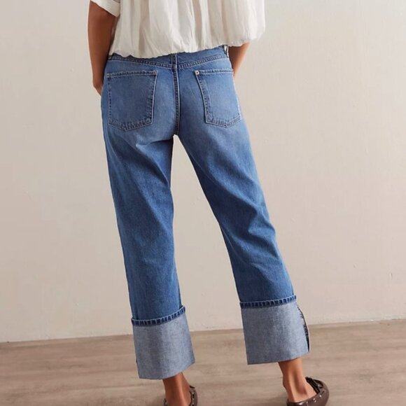 NWT $148 We The Free Slade Slim Selvedge Jean Current On Free People Sz 26 - Picture 5 of 16